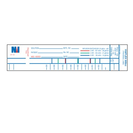 Nevs Drip Rate Monitor - Baxter ViaFlex Style B - 1000 ml 10-1/2" x 1-1/2" NDRM-V-1-B